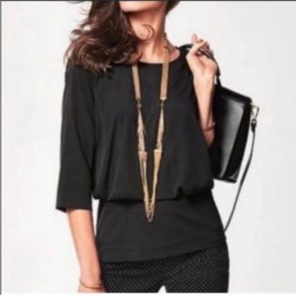 Cabi Indulgence black peplum style top size Medium #5205